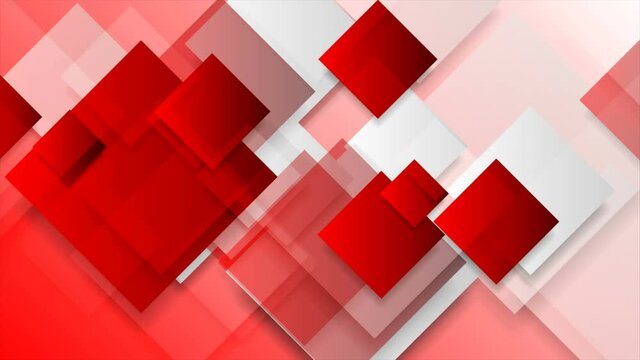 Red and grey glossy squares abstract tech motion design. Seamless looping. Video animation Ultra HD 4K 3840x2160