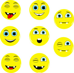 vector smiley face round yellow drawing