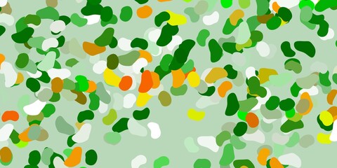 Light green, red vector texture with memphis shapes.