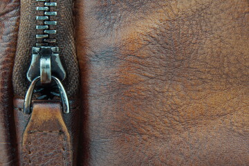 zipper on leather © PHOTO