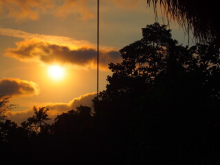 Beautiful sunset over the countryside, Ubud, Bali