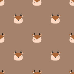 Cute Deer ilustration seamless pattern.Great for fabric,textile,wrapping paper,scrapbooking,kids and baby design print.