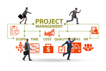 Concept of project management with business people
