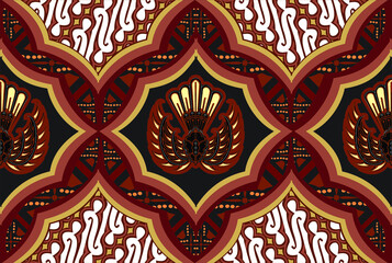 Gurda batik motifs, typical of Indonesian Javanese with various development patterns, both color variations and elements, are exclusive. vector EPS 10