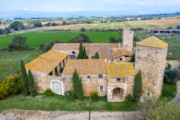 Fototapeta na wymiar Vallgornera castle in Peralada, Alt Emporda, Girona Spain