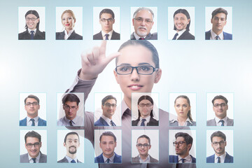 Recruitment and employment concept with businesswoman