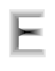 lines with gradient colors forming the letter E