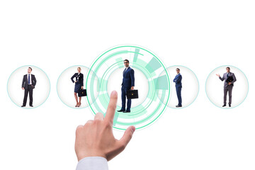 Recruitment and employment concept with businessman