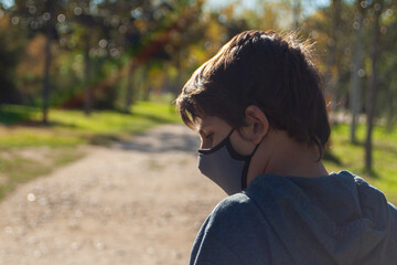 School boy smiling with his eyes