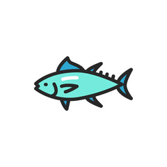 Tuna color line icon. Pictogram for web page, mobile app, promo.