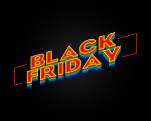 Black Friday. Italic text black backlground.