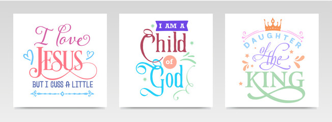 Faith quotes letter typography set illustration.