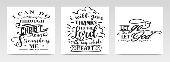 Faith quotes letter typography set illustration.