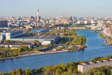 Fototapeta premium Aerial city view at day time. Moscow. Russia.