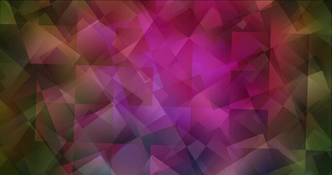 4K looping dark pink, green animation in square style. Abstract animation with squares in polygonal style. Slideshow for web sites. 4096 x 2160, 30 fps.