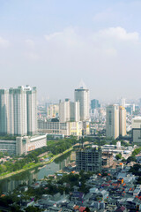 Fototapeta na wymiar Jakarta city skyline with urban skyscrapers in the day