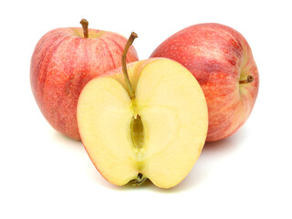 Fresh red apples isolated on white background 