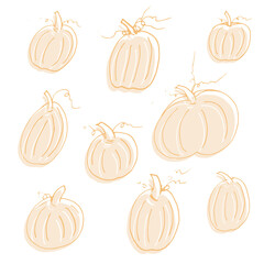 variety of pumpkin doodle vectors hand drawn pumpkins or pumpkin vector background