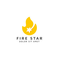 fire and star negative space logo design