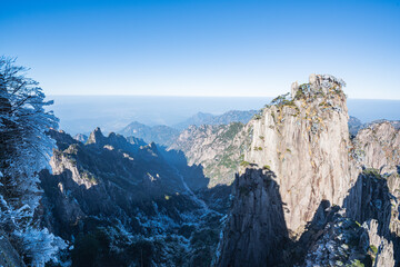 Rime landscape of Shixin Peak, Beihai Scenic Area, Huangshan Scenic Area, Anhui, China