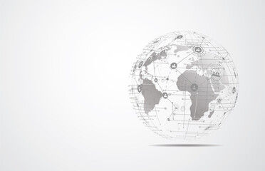 Global network connection. World map point and line composition concept of global business. Vector Illustration