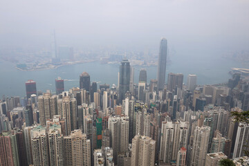 Fototapeta na wymiar Hong Kong downtown, Sky Cloudscape Development District 30 Oct 2020