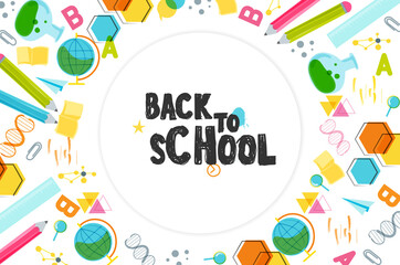 Back to school vector design concept made from pencils. modern design template with school accessories EPS10.