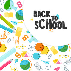 Back to school vector design concept made from pencils. modern design template with school accessories EPS10.