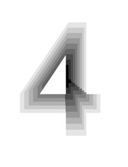 lines with gradient colors forming the number 4