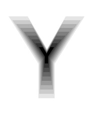 lines with gradient colors forming the letter Y