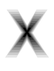 lines with gradient colors forming the letter X