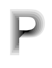 lines with gradient colors forming the letter P