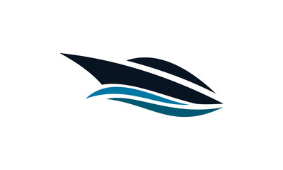 jetboat ship vector logo