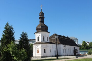 Ukraine.  Kiev city.  A wooden refectory with the Church of St. John the Theologian was founded in St. Michael's Golden-Domed Monastery in 1621.