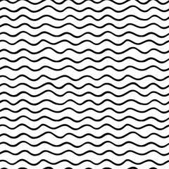 Seamless pattern. Wavy lines, hand drawn.	
