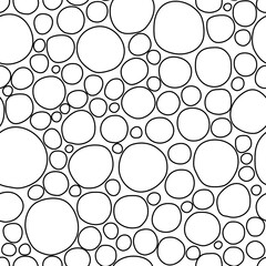 Seamless patterns. Rings of different sizes, hand made. Shades of gray.