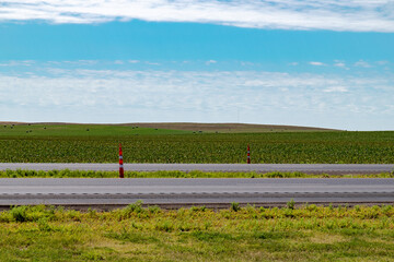 USA, North Caroline, September 2020, landscape view on the interstate.