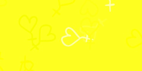 Light Yellow vector background with woman symbols.