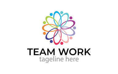 Illustration vector graphic of teamwork concept logo design