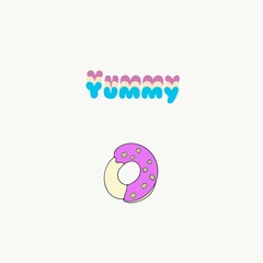 Delicious donuts on white background