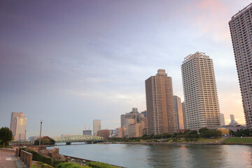 Fototapeta premium 大川端リバーシティ夕景