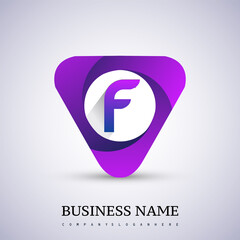 F letter logo in the triangle shape, font icon, Vector design template elements for your Business or company identity.