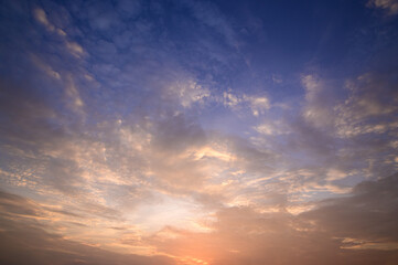 Fototapeta na wymiar Panorama sky and clouds In the evening