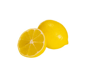 Citrus fresh fruits isolated, juicy ripe lemon still life
