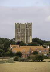 ORFORD, UNITED KINGDOM - Aug 06, 2020: Orford Castle from the river