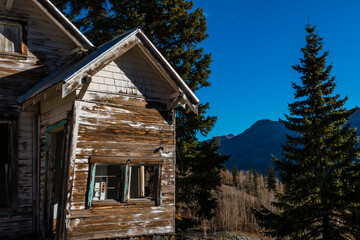 The Bachelor's House at The Old Idarado Mine, Red Mountain Town, Colorado, USA