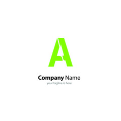 the simple modern logo of letter A with white background