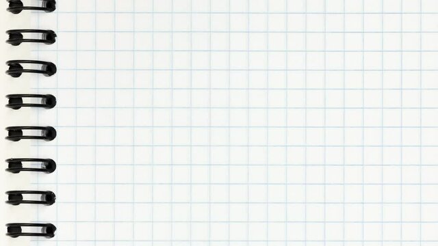 Blank sheet of open notebook and black mechanical pencil.