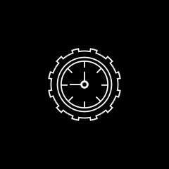 Clock and gear sign. Productivity sign eps ten