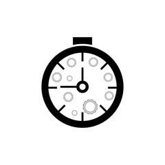 Clock with the image of gears on the dial sign eps ten